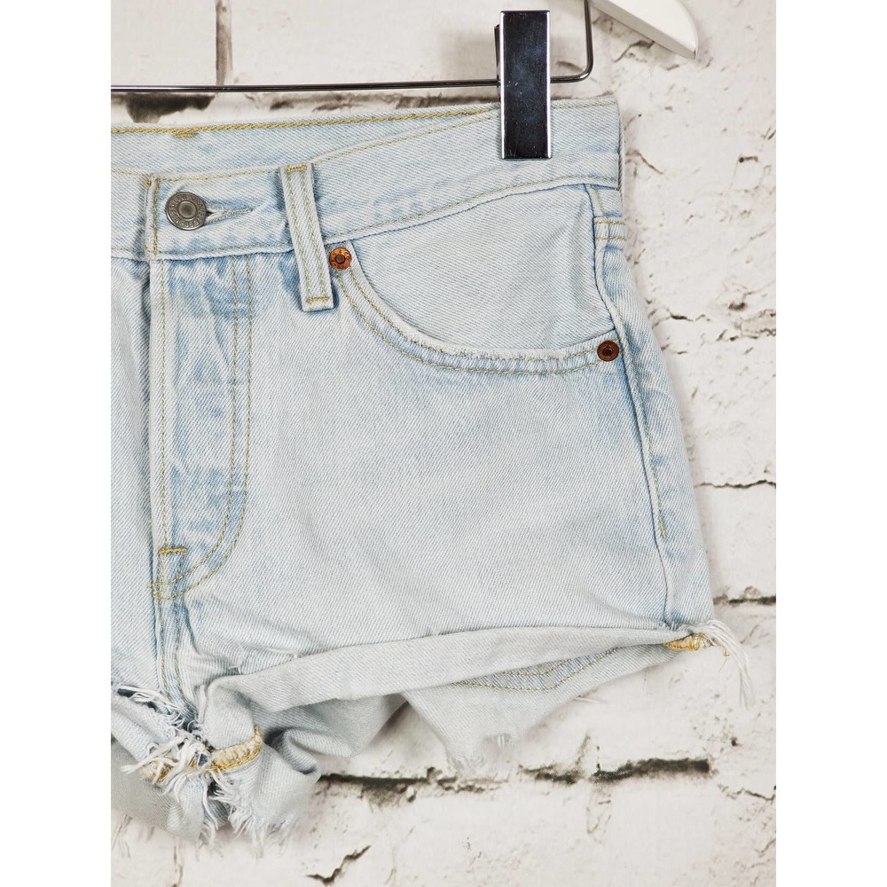 LEVI'S 501 Grunge Wash Button-Fly Cut Off Denim Shorts - Picture 3 of 10